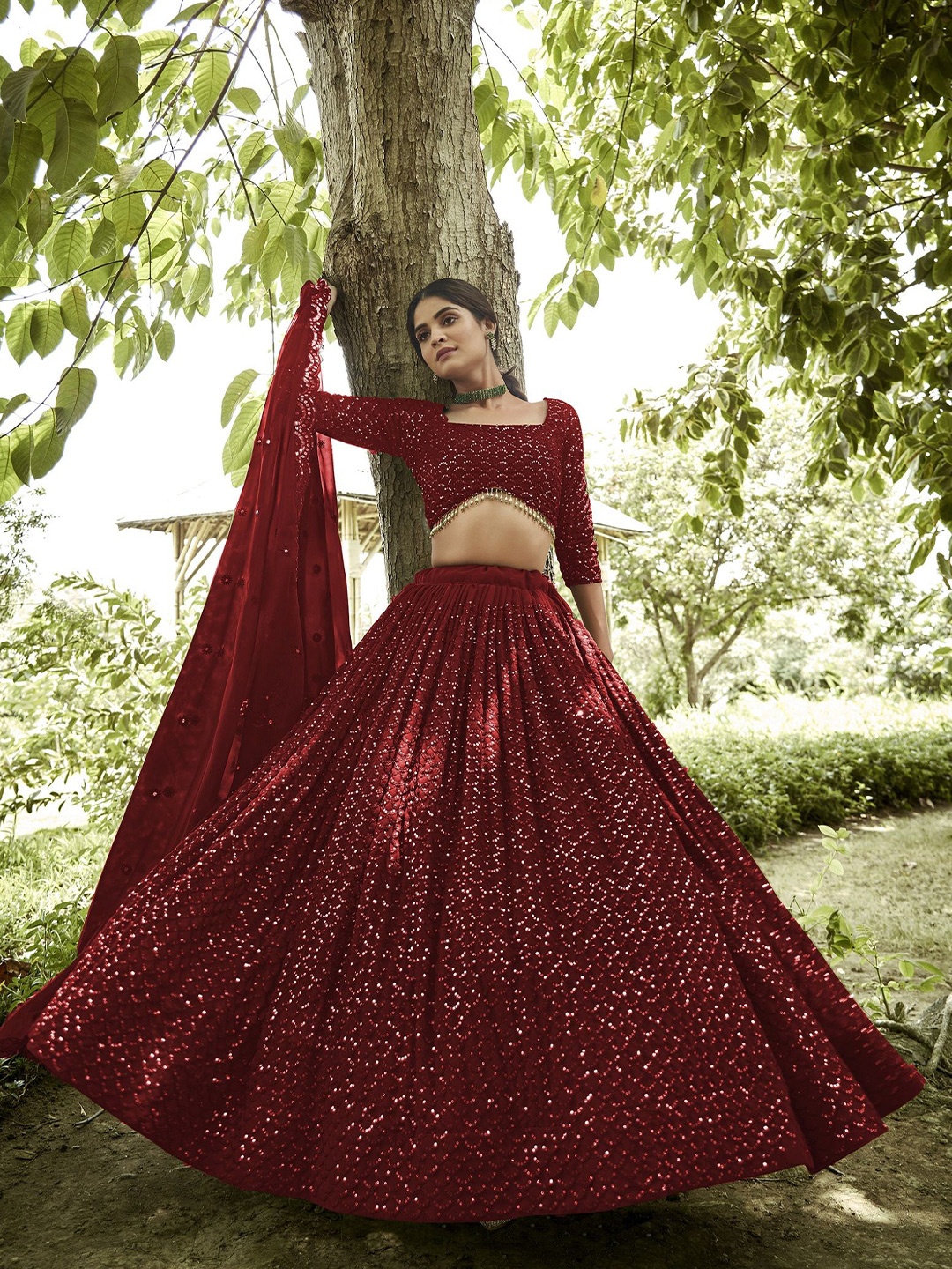 Warthy Ent Embroidered Sequinned Semi-Stitched Lehenga & Unstitched Blouse With Dupatta, Red
Warthy Ent Embroidered Sequinned Semi-Stitched Lehenga & Unstitched Blouse With Dupatta, Red
