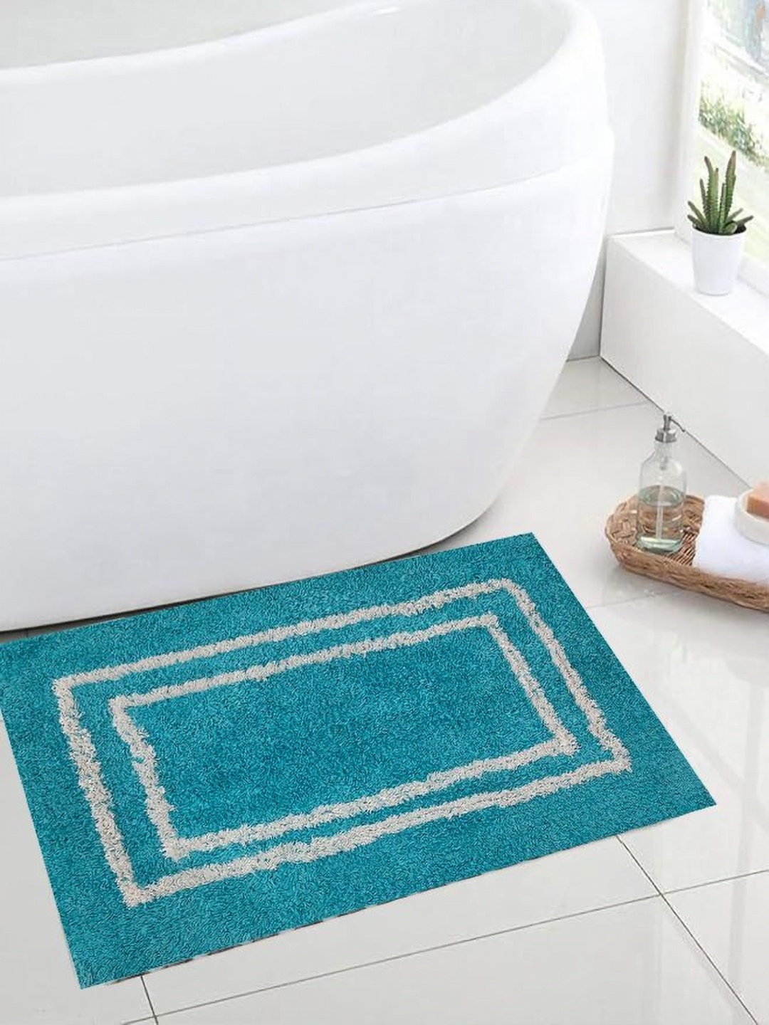 GOKAL EXPORTS Blue & Beige Geometric Cotton Super Soft Anti Slip Rectangular Door Mat
GOKAL EXPORTS Blue & Beige Geometric Cotton Super Soft Anti Slip Rectangular Door Mat