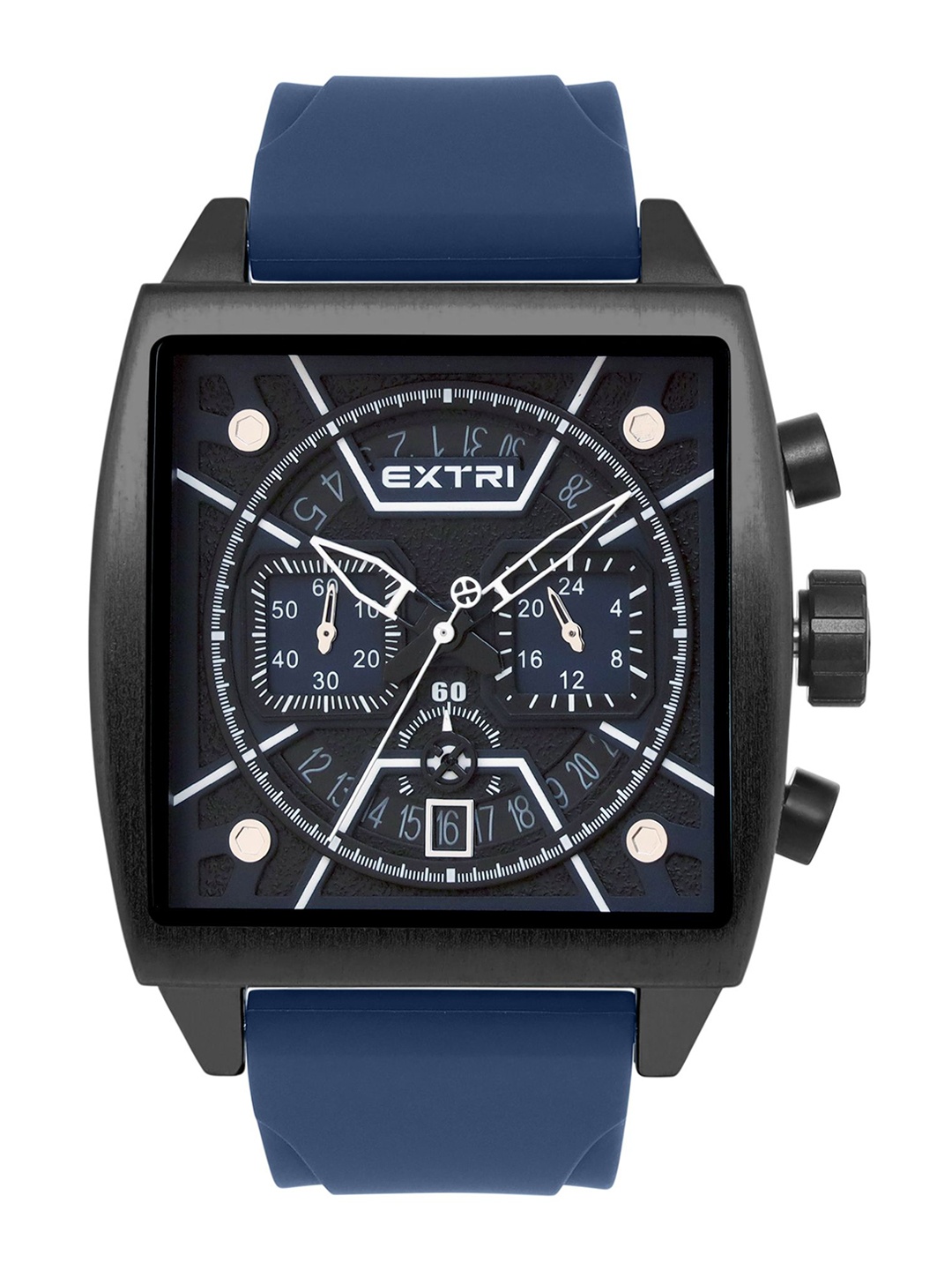 EXTRI Men Textured Dial & Silicon Straps Chronograph Analogue Hybrid Watch X6076-D, Black
EXTRI Men Textured Dial & Silicon Straps Chronograph Analogue Hybrid Watch X6076-D, Black