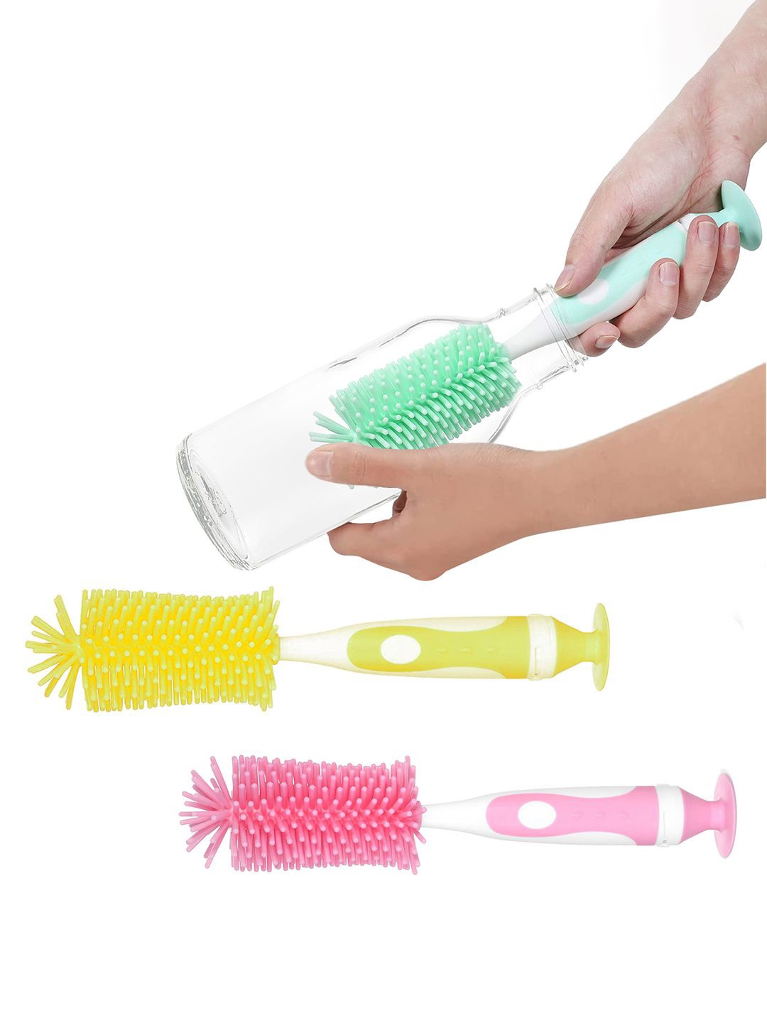 Kuber Industries Yellow & White 3 Pieces Silicone Detachable Bottle Cleaning Brushes, Green
Kuber Industries Yellow & White 3 Pieces Silicone Detachable Bottle Cleaning Brushes, Green