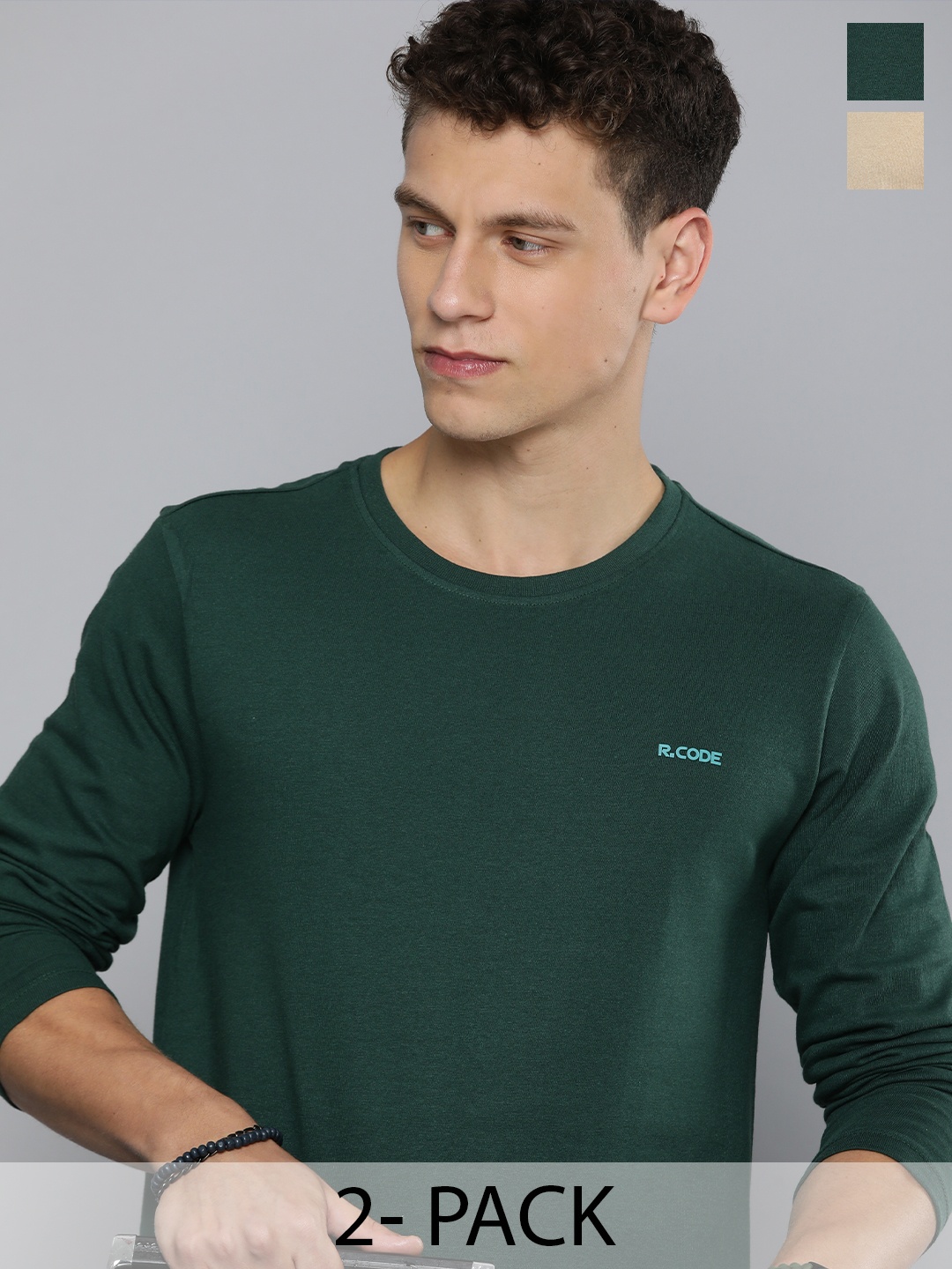 R.Code by The Roadster Lifestyle Co. Men Regular Fit Pack Of 2 Solid Cotton T-shirts, Green
R.Code by The Roadster Lifestyle Co. Men Regular Fit Pack Of 2 Solid Cotton T-shirts, Green
