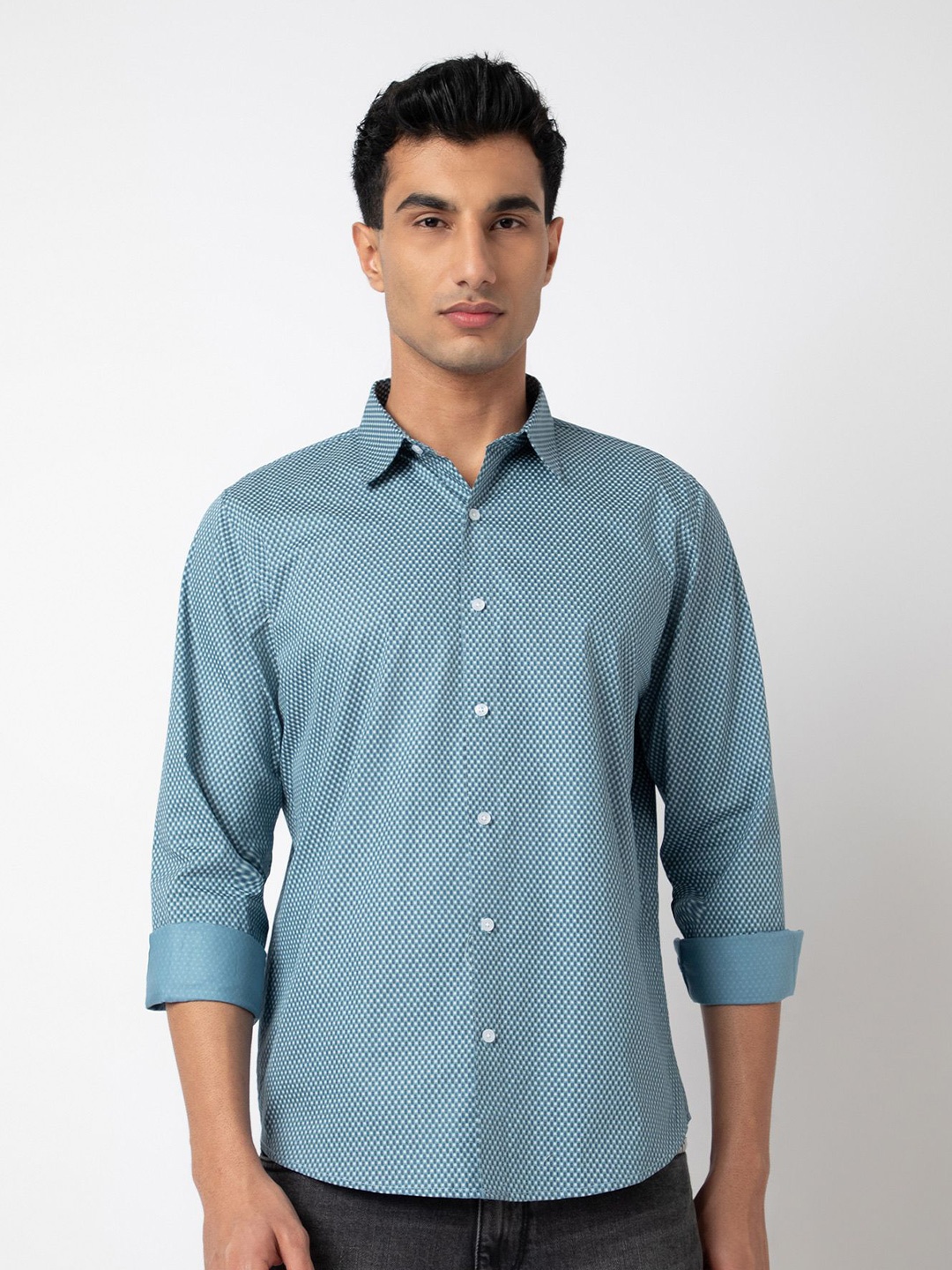 MARK & ALBERT Men India Slim Fit Spread Collar Geometric Printed Cotton Casual Shirt, Blue
MARK & ALBERT Men India Slim Fit Spread Collar Geometric Printed Cotton Casual Shirt, Blue