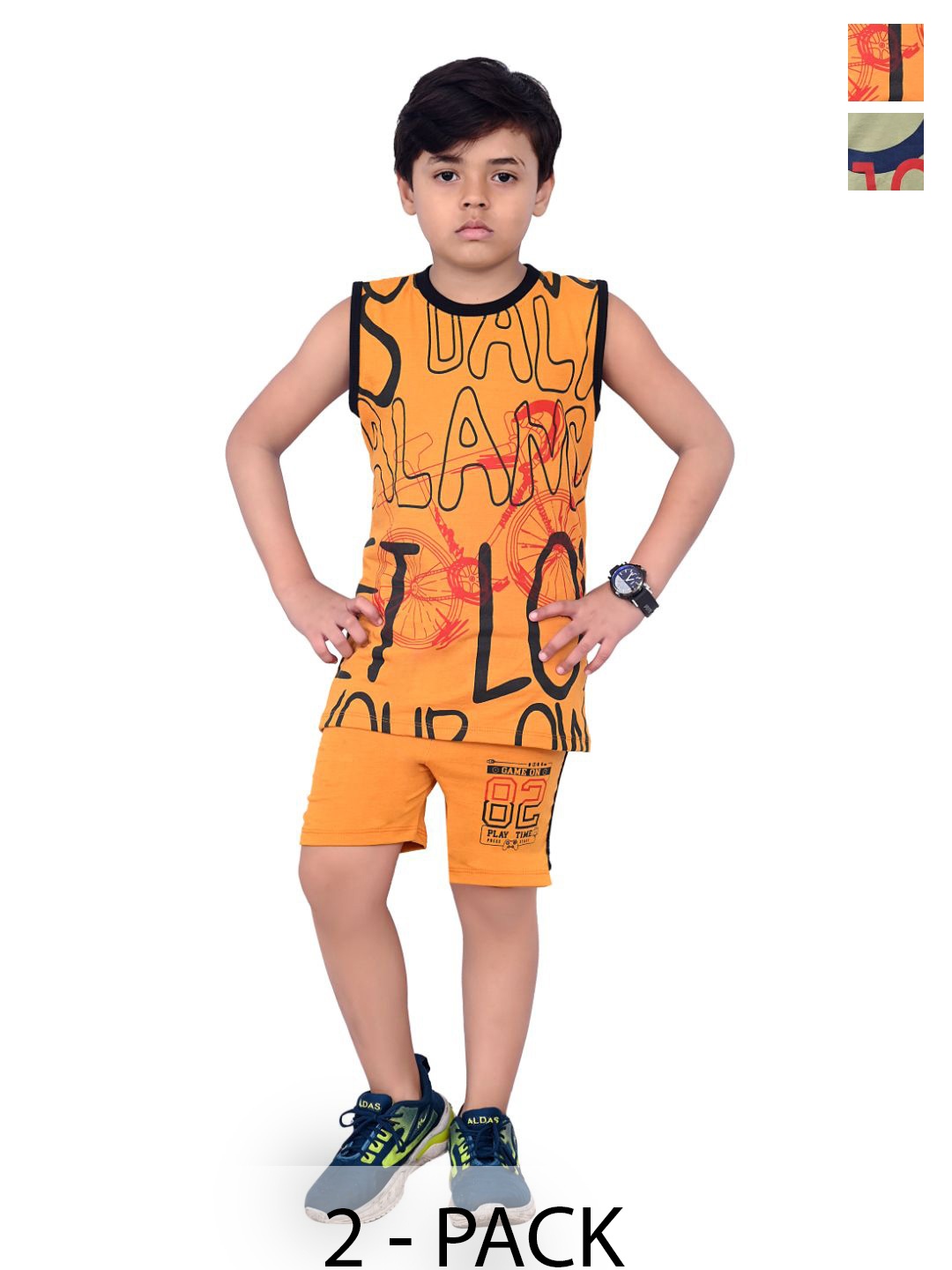 INDIA FASHION FAB Boys Pack Of 2 Printed Pure Cotton T-shirt With Shorts, Yellow
INDIA FASHION FAB Boys Pack Of 2 Printed Pure Cotton T-shirt With Shorts, Yellow