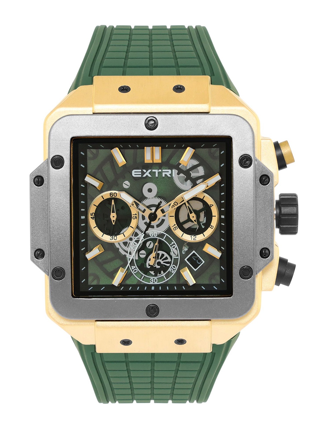 EXTRI Men Textured Chronograph Dial & Textured Straps Quartz Movement Analogue Watch, Green
EXTRI Men Textured Chronograph Dial & Textured Straps Quartz Movement Analogue Watch, Green