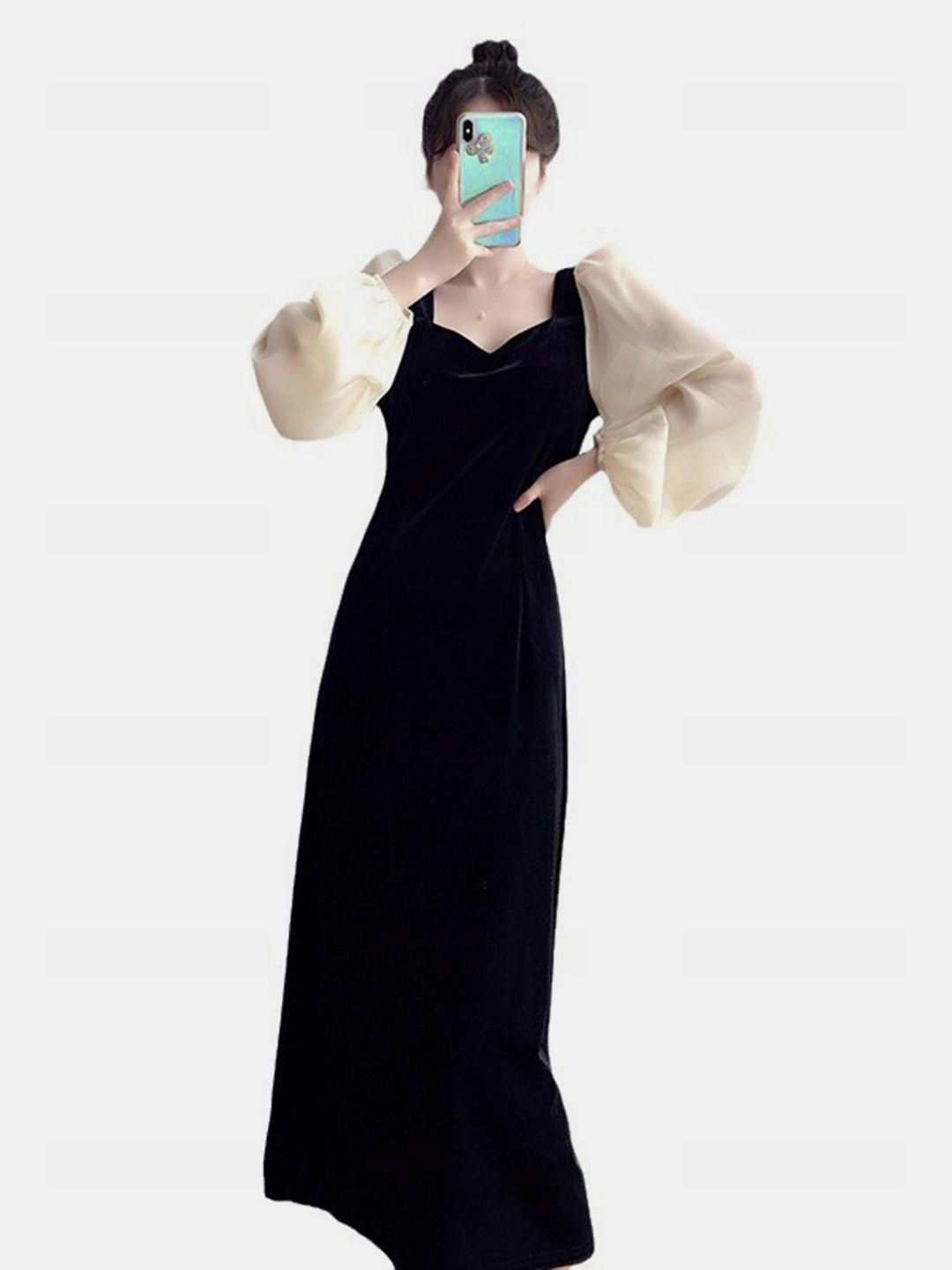 Mast & Harbour Women Colourblocked Sweetheart Neck Puff Sleeve A-Line Midi Dress, Black
Mast & Harbour Women Colourblocked Sweetheart Neck Puff Sleeve A-Line Midi Dress, Black