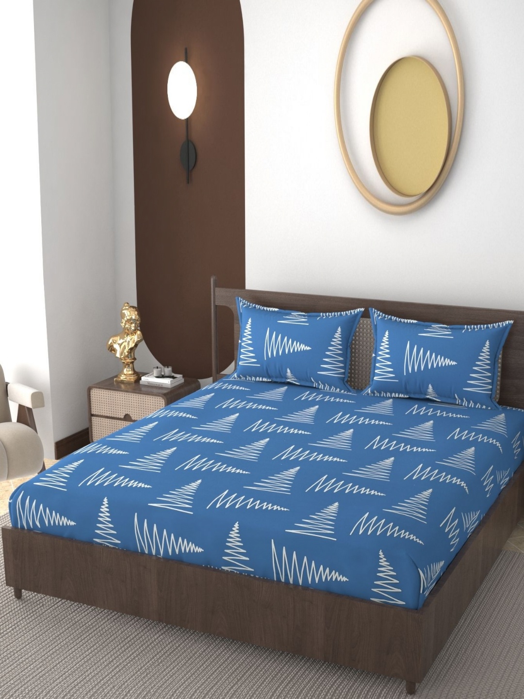VOMZER Blue & White Geometric Printed Cotton 210TC Fitted Queen Bedsheet Set-1.98m x 1.53m
VOMZER Blue & White Geometric Printed Cotton 210TC Fitted Queen Bedsheet Set-1.98m x 1.53m