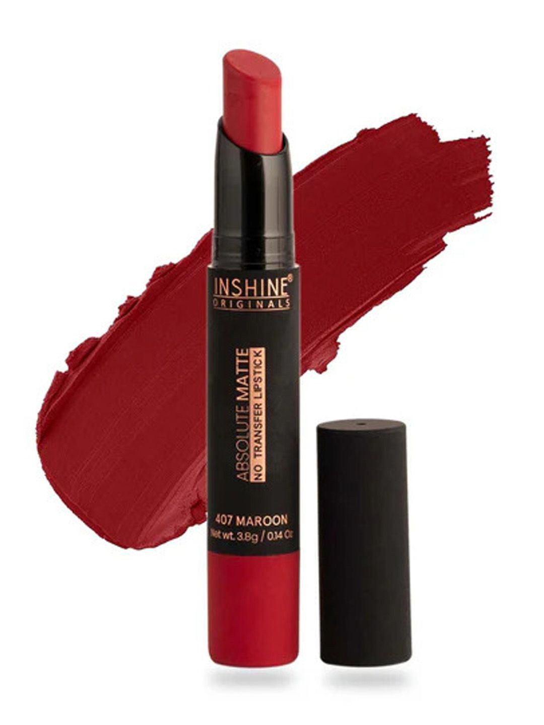 Inshine Originals Absolute Matte No Transfer Bullet Lipstick - 3.5 g - Maroon 407
Inshine Originals Absolute Matte No Transfer Bullet Lipstick - 3.5 g - Maroon 407