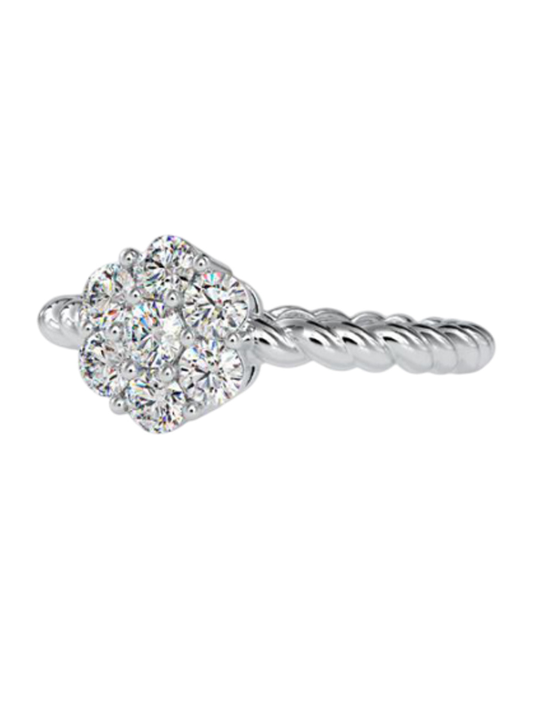 Emori Floral Solitaire Halo Diamond Ring, White 
Emori Floral Solitaire Halo Diamond Ring, White