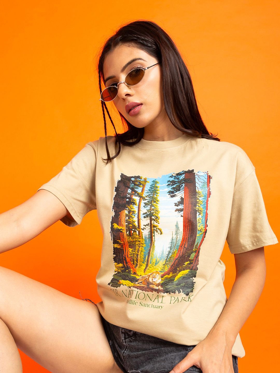 The Roadster Lifestyle Co. Women Graphic Printed Round Neck Cotton Oversized T-shirt, Beige
The Roadster Lifestyle Co. Women Graphic Printed Round Neck Cotton Oversized T-shirt, Beige