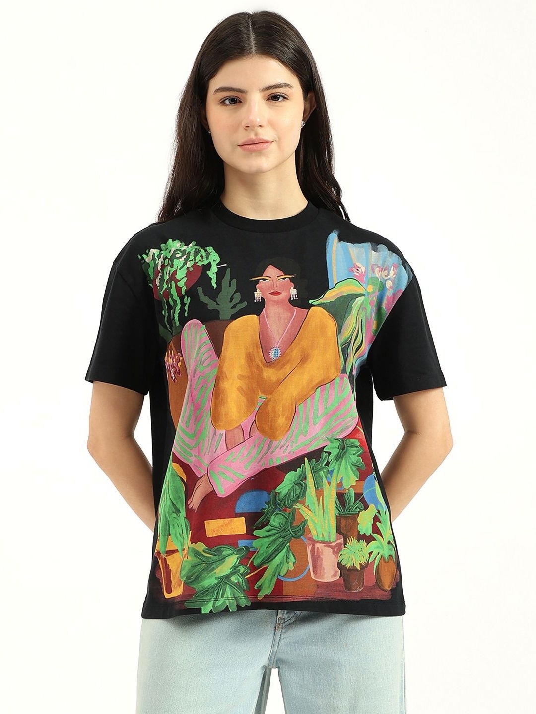 United Colors of Benetton Women Photographic Printed Round Neck Cotton T-shirt, Black
United Colors of Benetton Women Photographic Printed Round Neck Cotton T-shirt, Black