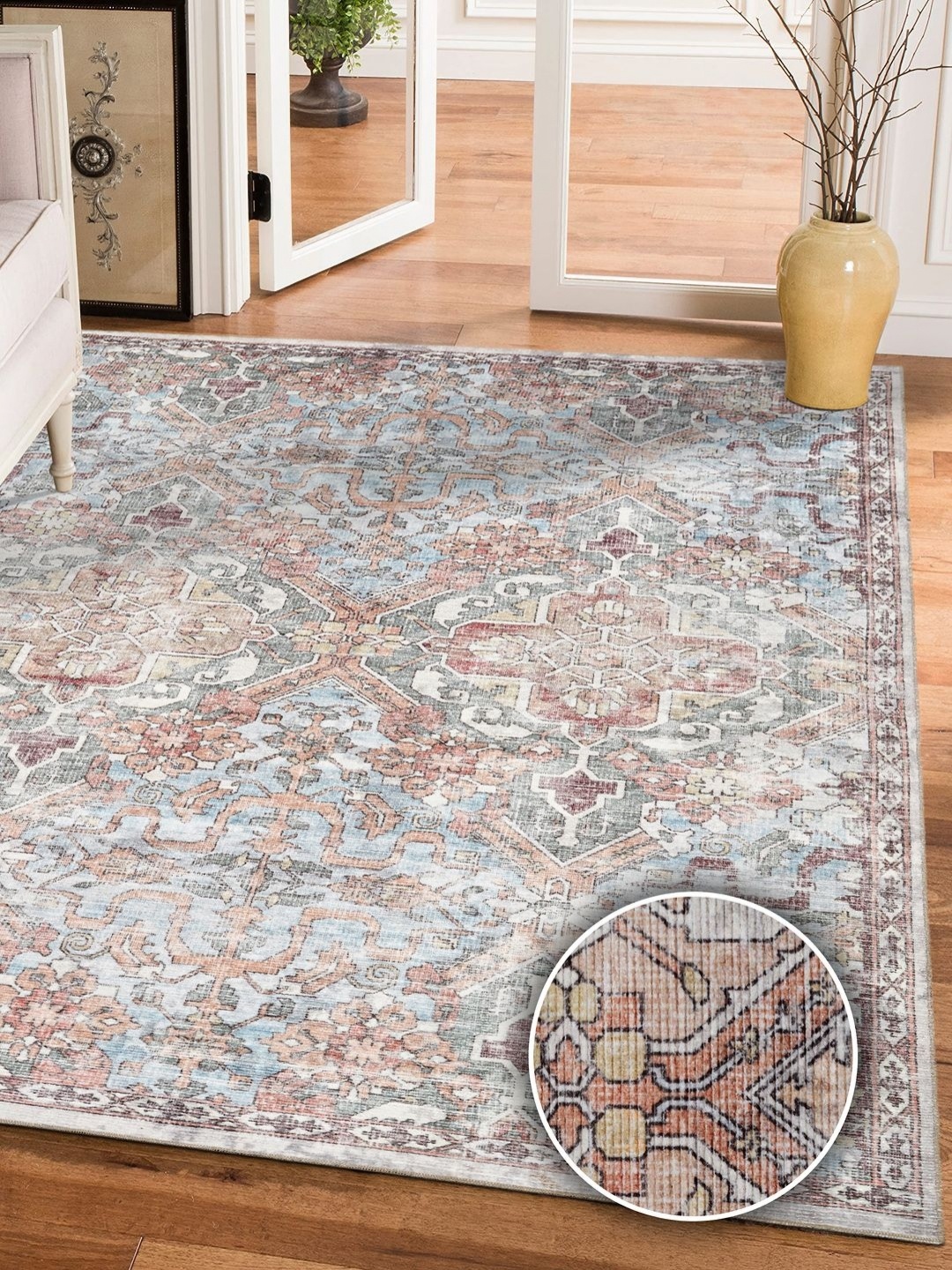 Kaleen India Blue & Brown Ethnic Motifs Printed Traditional Rectangle Anti-Skid Carpet
Kaleen India Blue & Brown Ethnic Motifs Printed Traditional Rectangle Anti-Skid Carpet