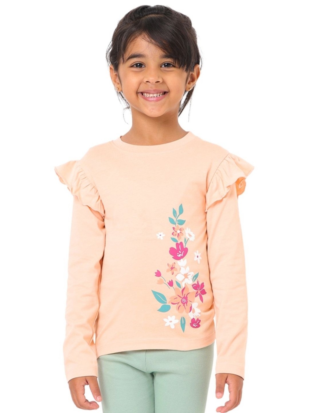 Nuego Kids Girls Floral Printed Bio Finish Round Neck Full Sleeve Cotton T-shirt, Peach
Nuego Kids Girls Floral Printed Bio Finish Round Neck Full Sleeve Cotton T-shirt, Peach