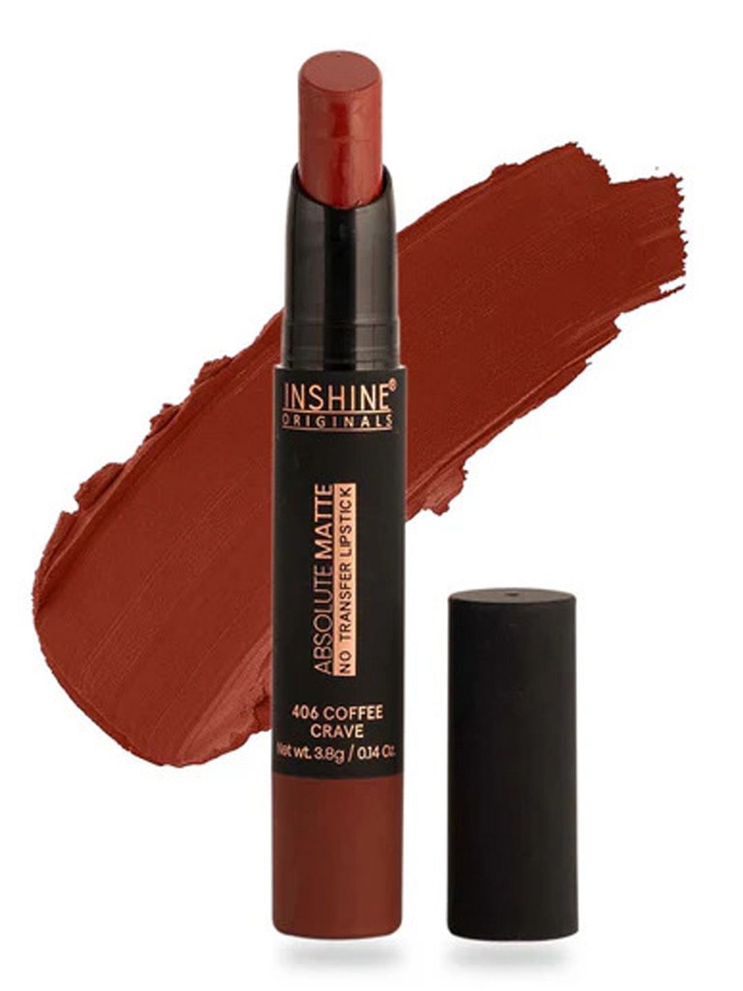Inshine Originals Absolute Matte No Transfer Lipstick- 3.8 g Coffee Crave 406, Camel brown
Inshine Originals Absolute Matte No Transfer Lipstick- 3.8 g Coffee Crave 406, Camel brown