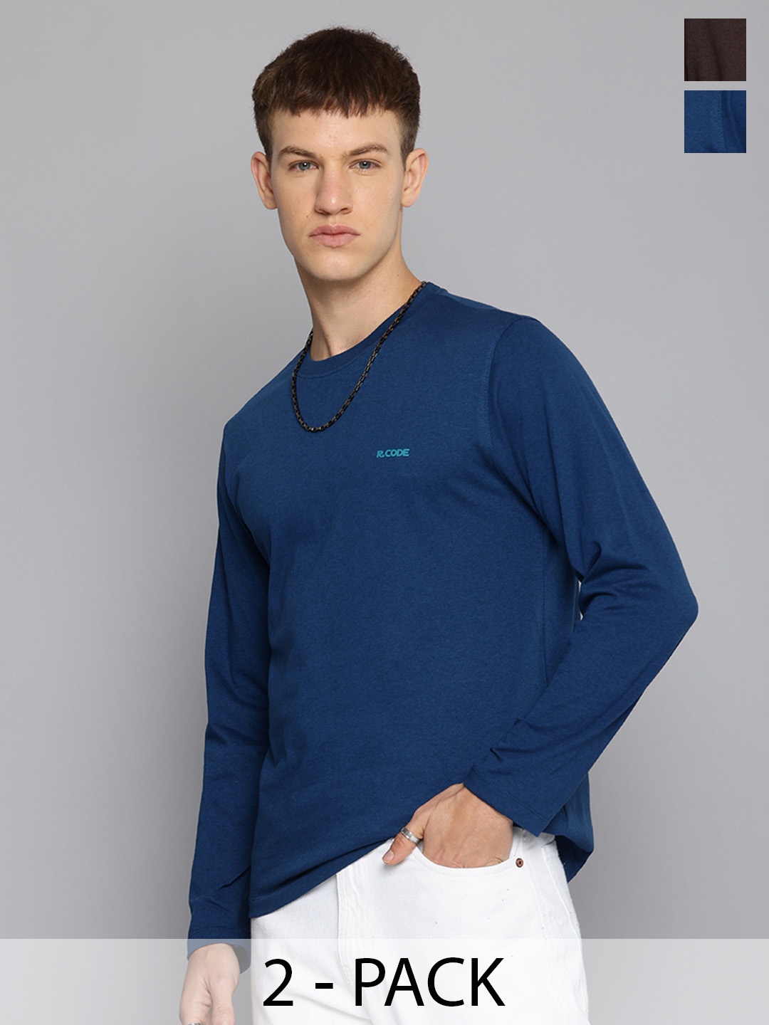 R.Code by The Roadster Lifestyle Co. Men Regular Fit Pack Of 3 Solid Cotton T-shirts, Blue
R.Code by The Roadster Lifestyle Co. Men Regular Fit Pack Of 3 Solid Cotton T-shirts, Blue