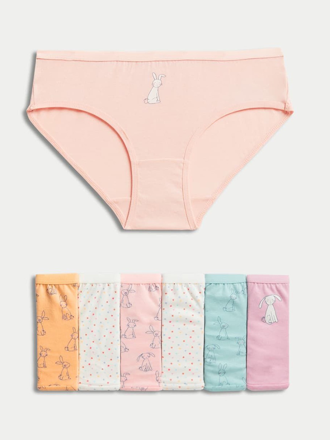 Marks & Spencer Girls Pack Of 7 Printed Pure Cotton Mid-Rise Basic Briefs T711959DMULTI, Peach
Marks & Spencer Girls Pack Of 7 Printed Pure Cotton Mid-Rise Basic Briefs T711959DMULTI, Peach