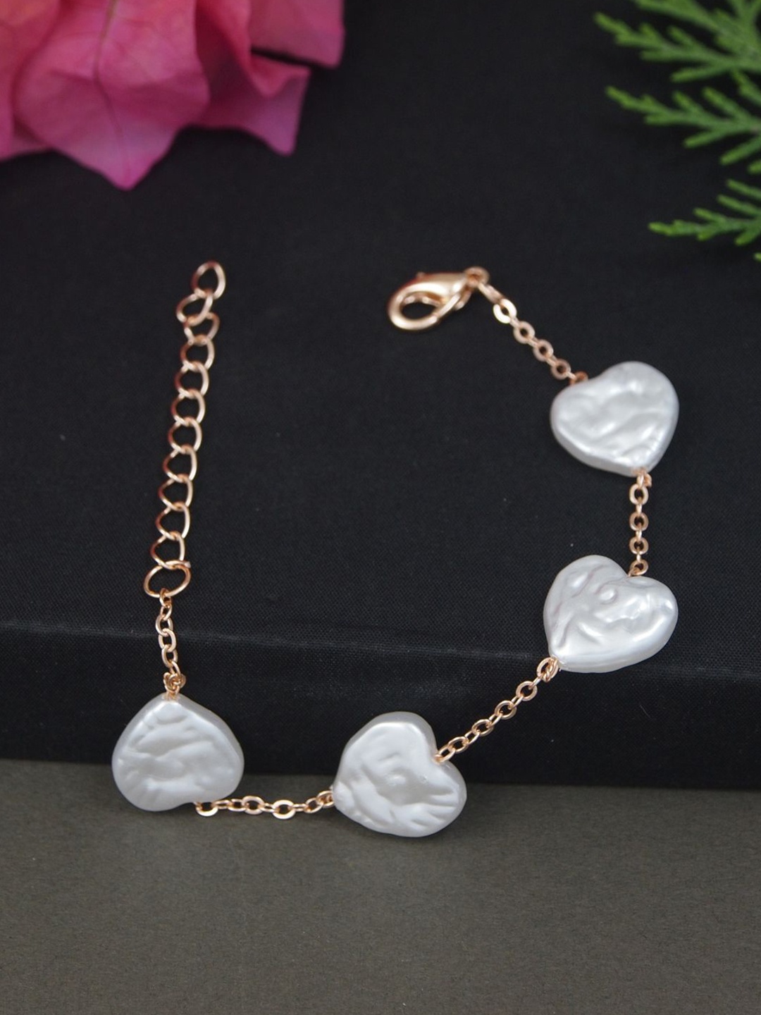 V FASHION JEWELLERY Rose Gold-Plated Stainless Steel Artificial Beads Beaded Link Bracelet
V FASHION JEWELLERY Rose Gold-Plated Stainless Steel Artificial Beads Beaded Link Bracelet