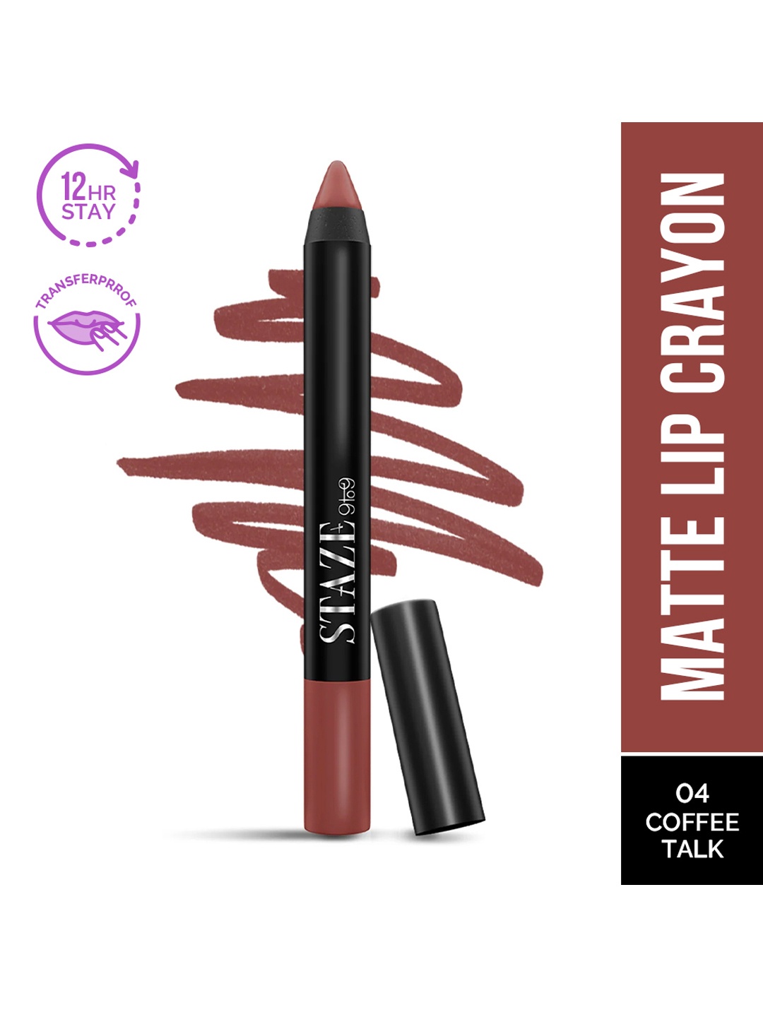 STAZE Pout On Matte Finish Smudgeproof Lip Crayon with Jojoba Oil - Coffee Talk 04, Brown
STAZE Pout On Matte Finish Smudgeproof Lip Crayon with Jojoba Oil - Coffee Talk 04, Brown