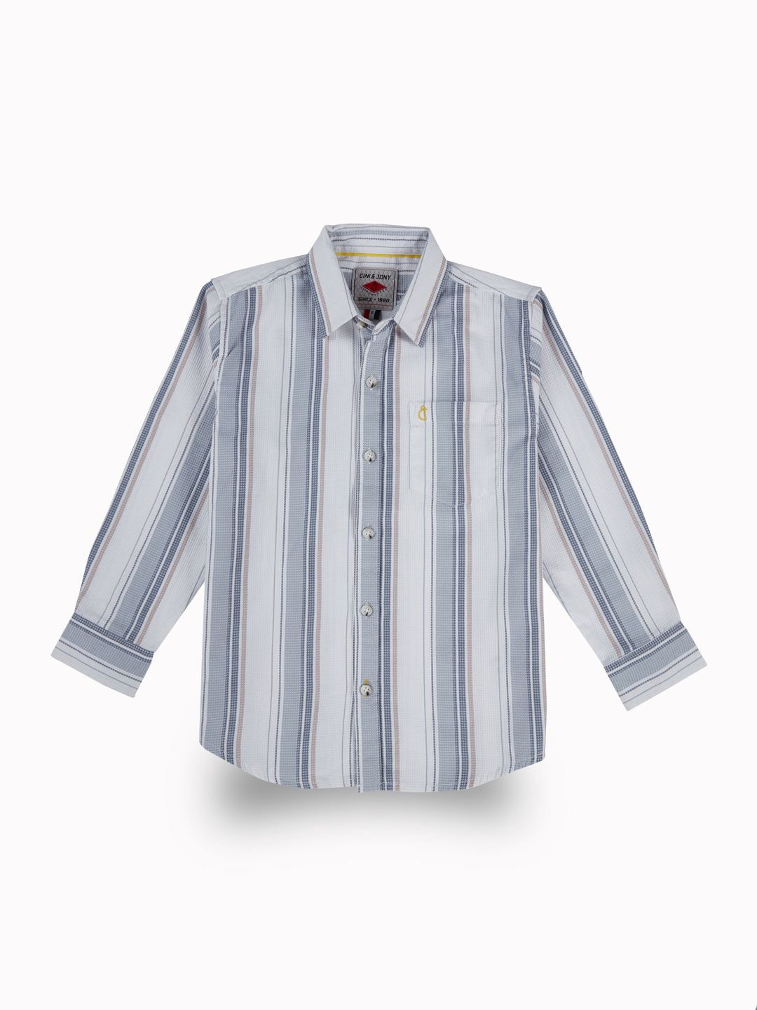 Gini and Jony Boys Comfort Fit Spread Collar Vertical Striped Cotton Casual Shirt, Blue
Gini and Jony Boys Comfort Fit Spread Collar Vertical Striped Cotton Casual Shirt, Blue