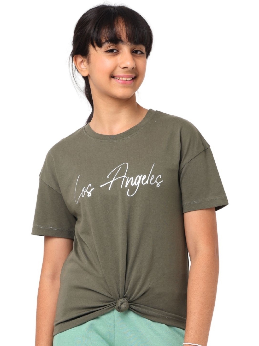 Nuego Girls Typography Printed Bio Finish Round Neck Half Sleeve Cotton T-shirt, Green
Nuego Girls Typography Printed Bio Finish Round Neck Half Sleeve Cotton T-shirt, Green