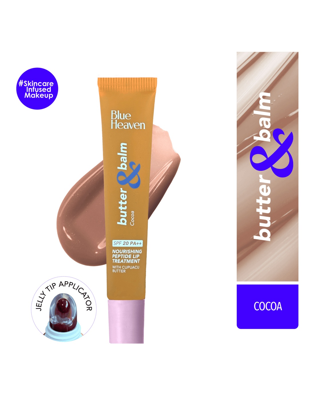 Blue Heaven Butter & Balm Peptide Infused Tinted Lip Balm with SPF20 PA++ 15g - Cocoa, Brown
Blue Heaven Butter & Balm Peptide Infused Tinted Lip Balm with SPF20 PA++ 15g - Cocoa, Brown