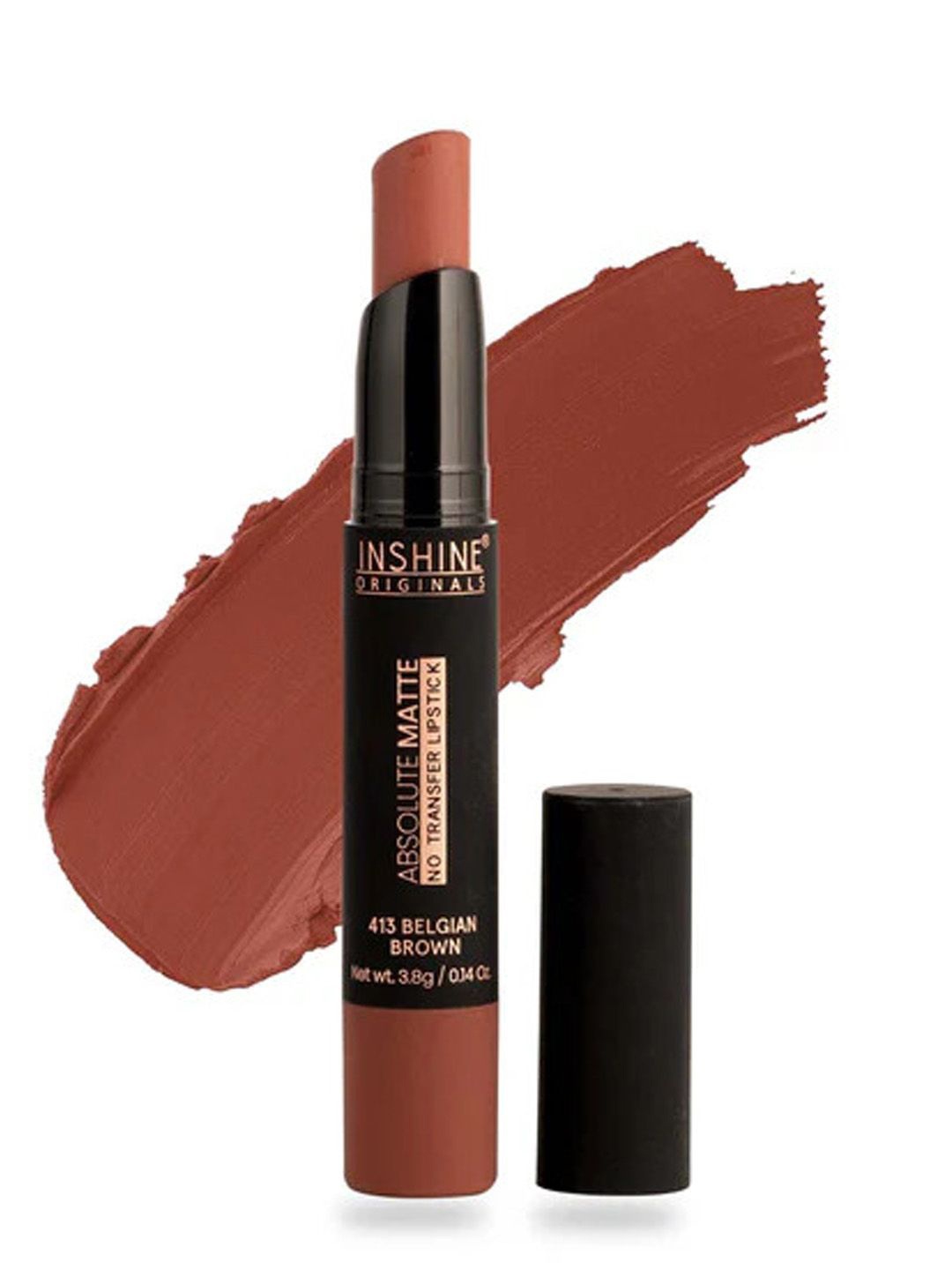 Inshine Originals Absolute Matte No Transfer Bullet Lipstick - 3.5 g - Belgian Brown 413, Camel brown
Inshine Originals Absolute Matte No Transfer Bullet Lipstick - 3.5 g - Belgian Brown 413, Camel brown