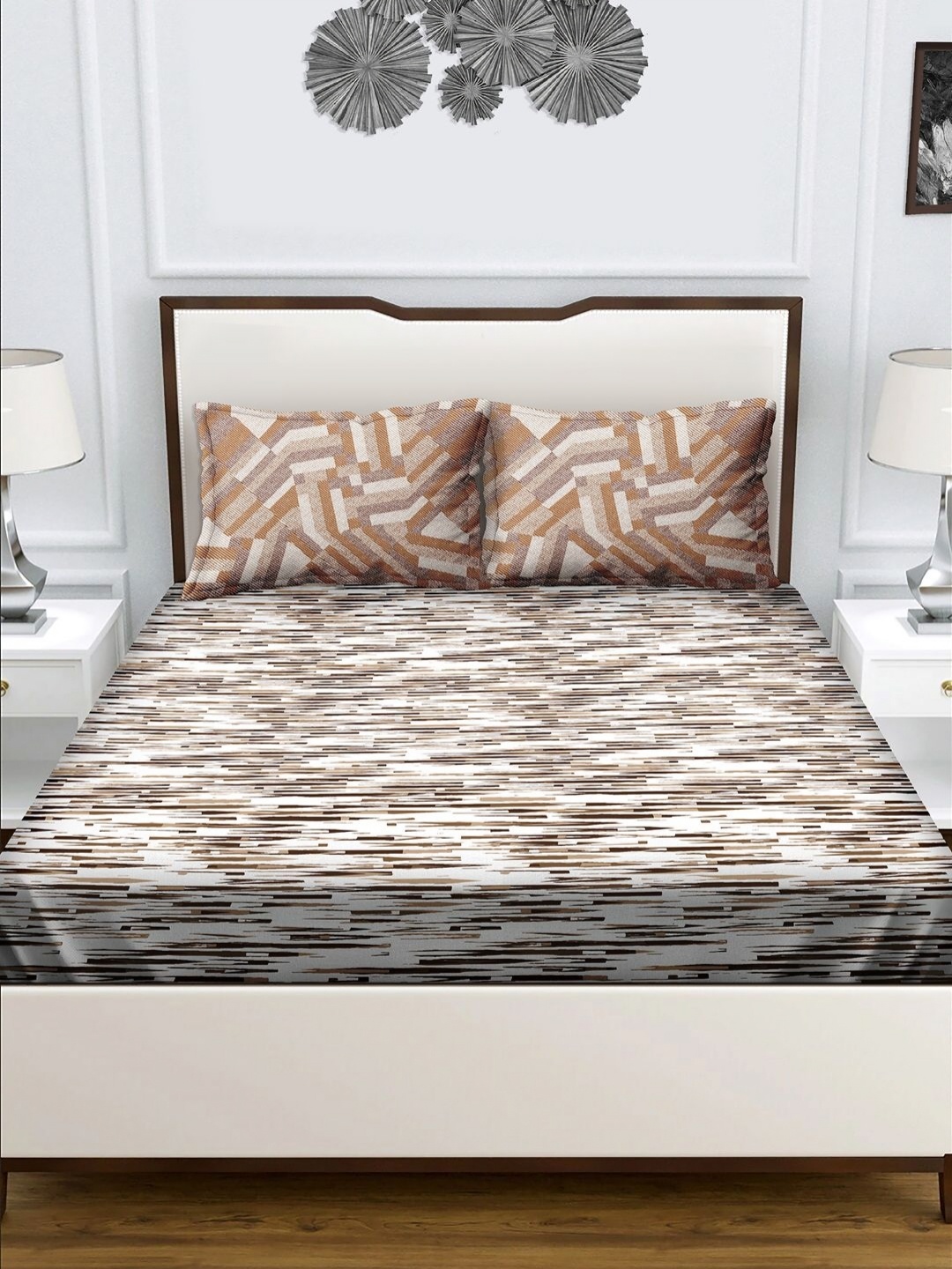 Myntra Elegant Homes Brown Printed 180 TC Pure Cotton Queen Bedsheet Set 2.24 m x 2.44 m
Myntra Elegant Homes Brown Printed 180 TC Pure Cotton Queen Bedsheet Set 2.24 m x 2.44 m