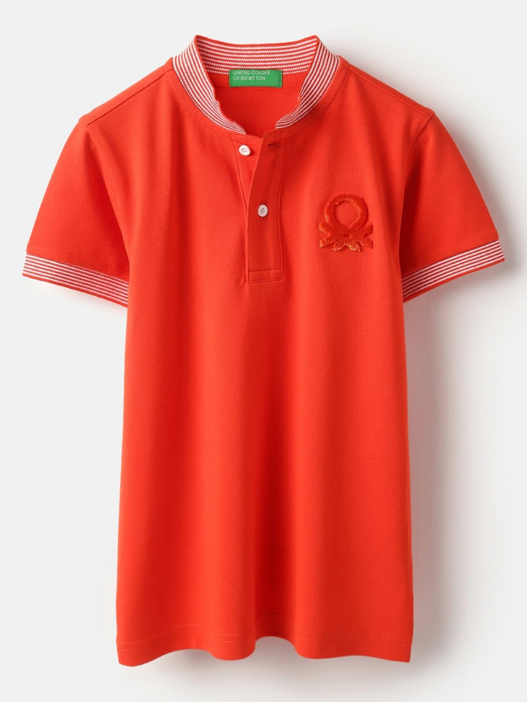United Colors of Benetton Boys Solid Mandarin Collar Regular Fit Cotton T-shirt, Orange
United Colors of Benetton Boys Solid Mandarin Collar Regular Fit Cotton T-shirt, Orange