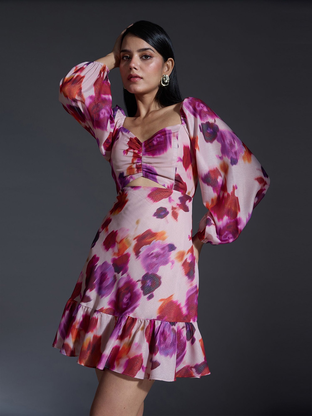 20Dresses Women Floral Printed Sweetheart Neck Cut-Outs Puff Sleeve A-Line Mini Dress, White
20Dresses Women Floral Printed Sweetheart Neck Cut-Outs Puff Sleeve A-Line Mini Dress, White