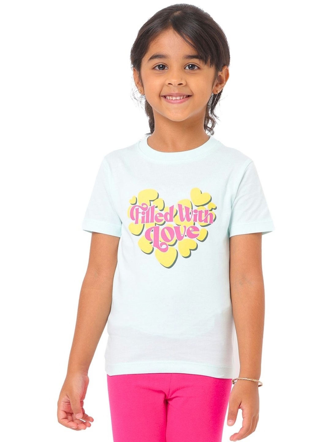 Nuego Kids Girls Typography Printed Bio Finish Round Neck Half Sleeve Cotton T-shirt, White
Nuego Kids Girls Typography Printed Bio Finish Round Neck Half Sleeve Cotton T-shirt, White