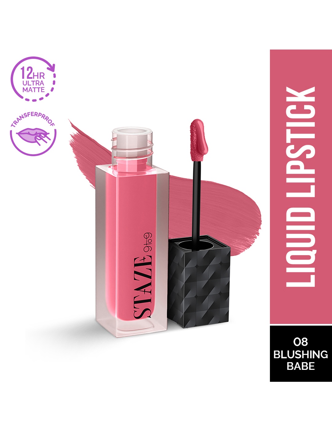 STAZE 9to9 Lips Don't Lie Matte Transferproof Liquid Lipstick 4 ml - Blushing Babe 08, Pink
STAZE 9to9 Lips Don't Lie Matte Transferproof Liquid Lipstick 4 ml - Blushing Babe 08, Pink