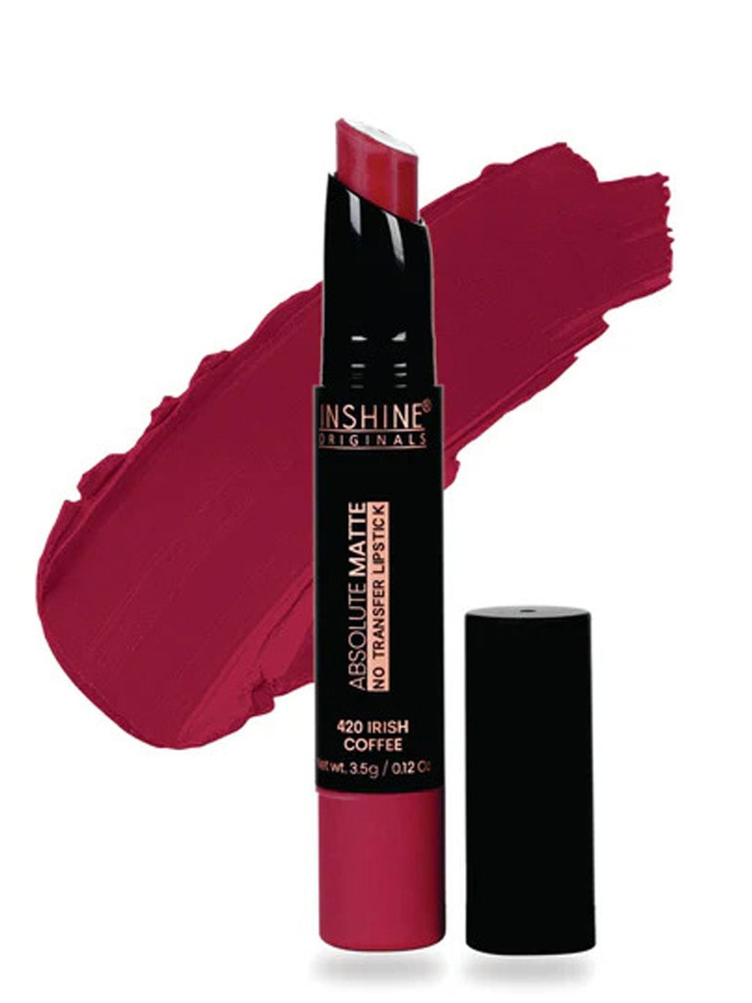 Inshine Originals Absolute Matte No Transfer Bullet Lipstick - 3.5 g - Irish Coffee 420, Coffee brown
Inshine Originals Absolute Matte No Transfer Bullet Lipstick - 3.5 g - Irish Coffee 420, Coffee brown