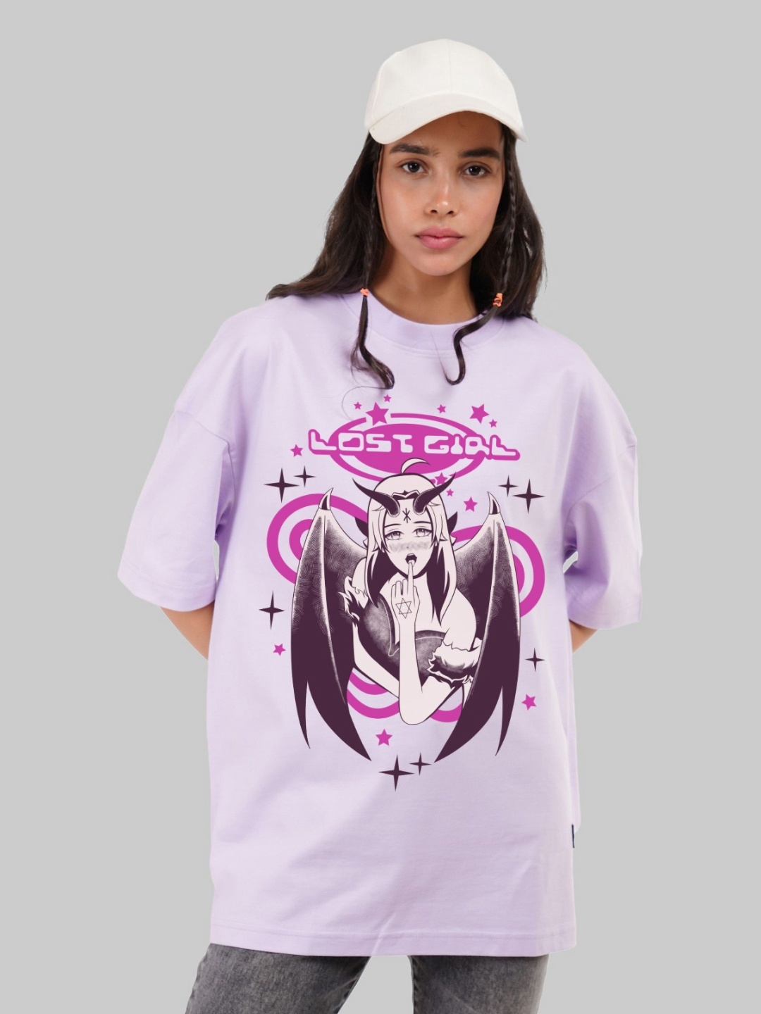 Underrated Club Women Bio Finish Graphic Printed Round Neck Cotton Oversized T-shirt, Lavender
Underrated Club Women Bio Finish Graphic Printed Round Neck Cotton Oversized T-shirt, Lavender