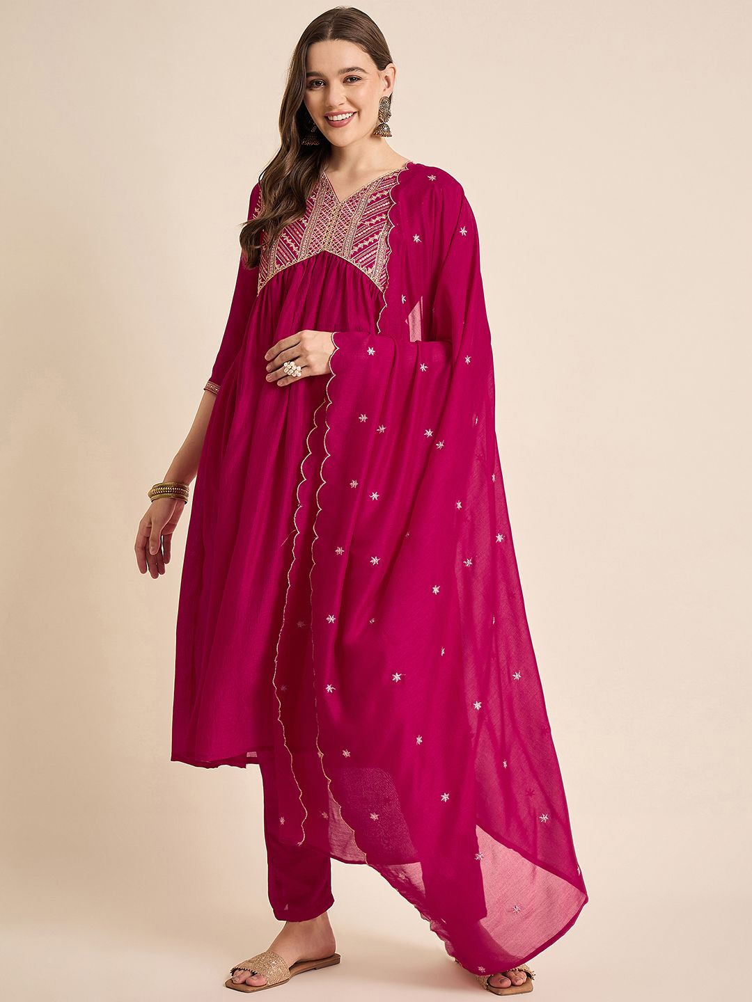 Anouk Rustic Floral Embroidered Yoke Design Sequinned Kurta With Trousers And Dupatta, Pink
Anouk Rustic Floral Embroidered Yoke Design Sequinned Kurta With Trousers And Dupatta, Pink