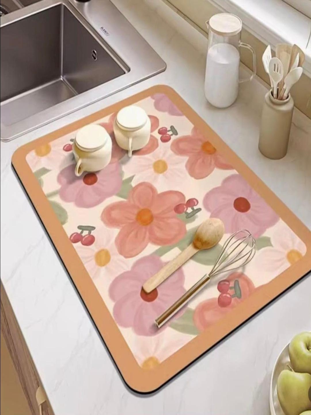 HomeCloud Pink Floral Printed Super Absorbent Non Slip Kitchen Counter Dish Drying Mat
HomeCloud Pink Floral Printed Super Absorbent Non Slip Kitchen Counter Dish Drying Mat