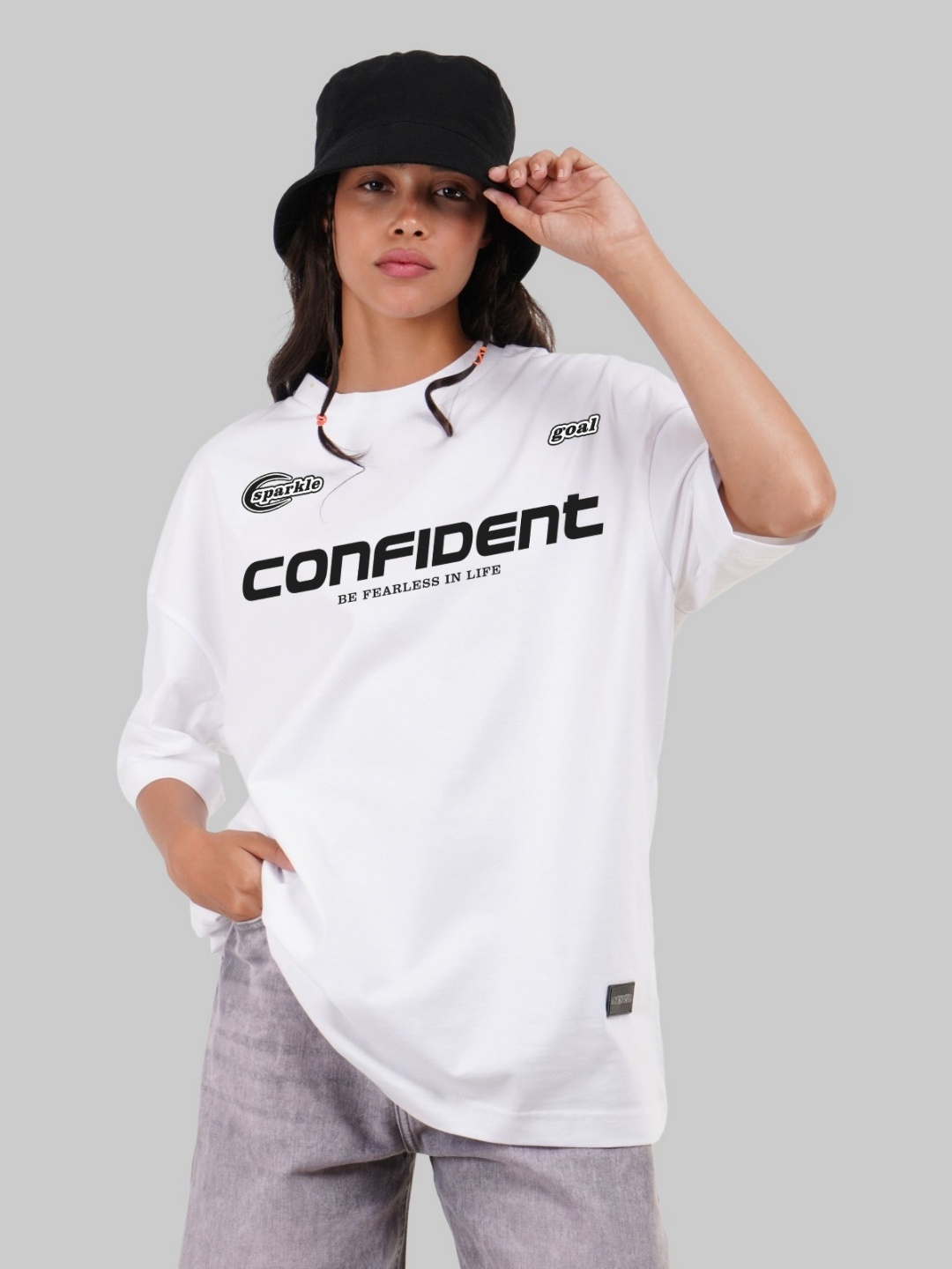 Underrated Club Women Bio Finish Typography Printed Round Neck Cotton Oversized T-shirt, White
Underrated Club Women Bio Finish Typography Printed Round Neck Cotton Oversized T-shirt, White