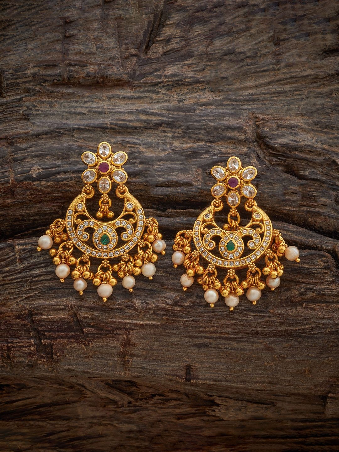 Kushal's Fashion Jewellery 92.5 Sterling Silver Gold-Plated Zircon-Studded Chandbalis
Kushal's Fashion Jewellery 92.5 Sterling Silver Gold-Plated Zircon-Studded Chandbalis