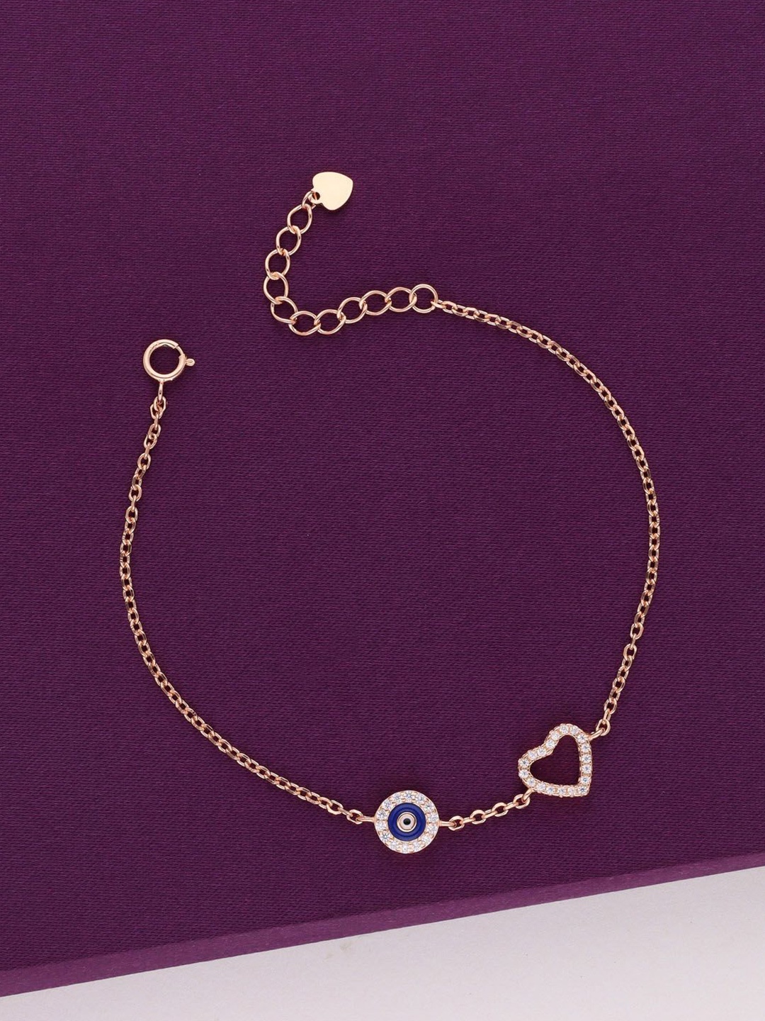 KAI JEWEL Stainless Steel Rose Gold-Plated Cubic Zirconia Studded Evil Eye Link Bracelet
KAI JEWEL Stainless Steel Rose Gold-Plated Cubic Zirconia Studded Evil Eye Link Bracelet