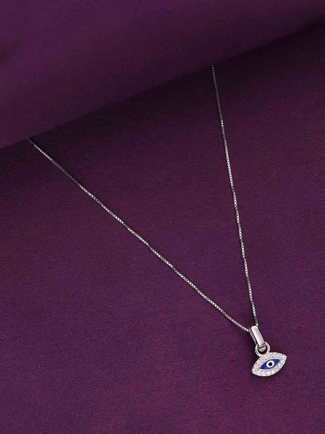KAI JEWEL 925 Sterling Silver Rhodium-Plated Cubic Zirconia Evil Eye Pendant with Chain
KAI JEWEL 925 Sterling Silver Rhodium-Plated Cubic Zirconia Evil Eye Pendant with Chain
