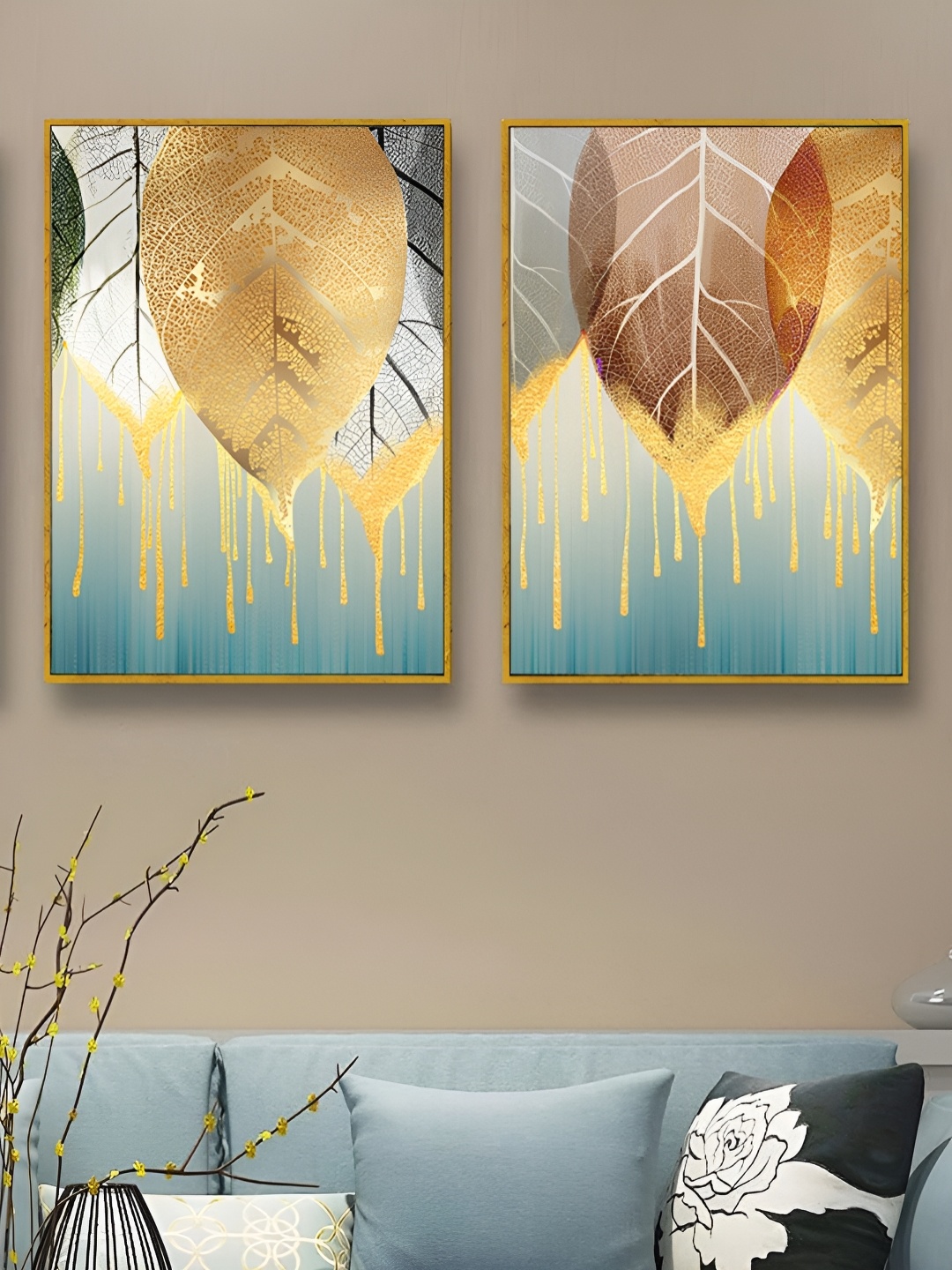 Myntra Elegant Homes Blue 2 Piece Floral and Botanical Printed Canvas Wall Arts, Gold
Myntra Elegant Homes Blue 2 Piece Floral and Botanical Printed Canvas Wall Arts, Gold