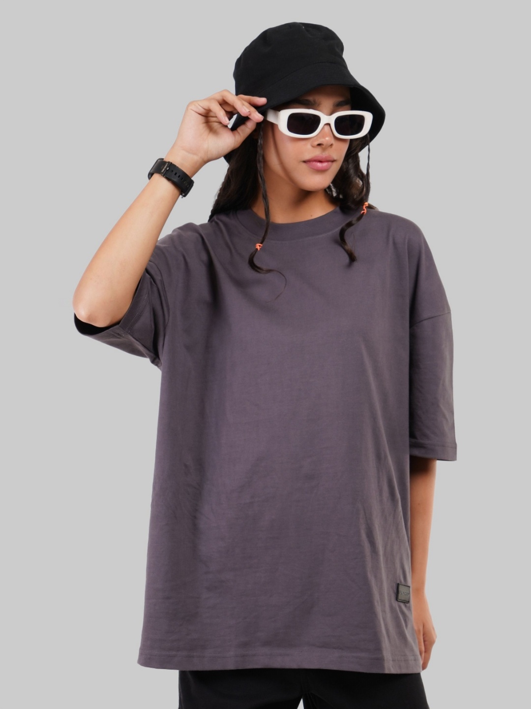 Underrated Club Women Bio Finish Solid Round Neck Cotton Oversized T-shirt, Grey
Underrated Club Women Bio Finish Solid Round Neck Cotton Oversized T-shirt, Grey