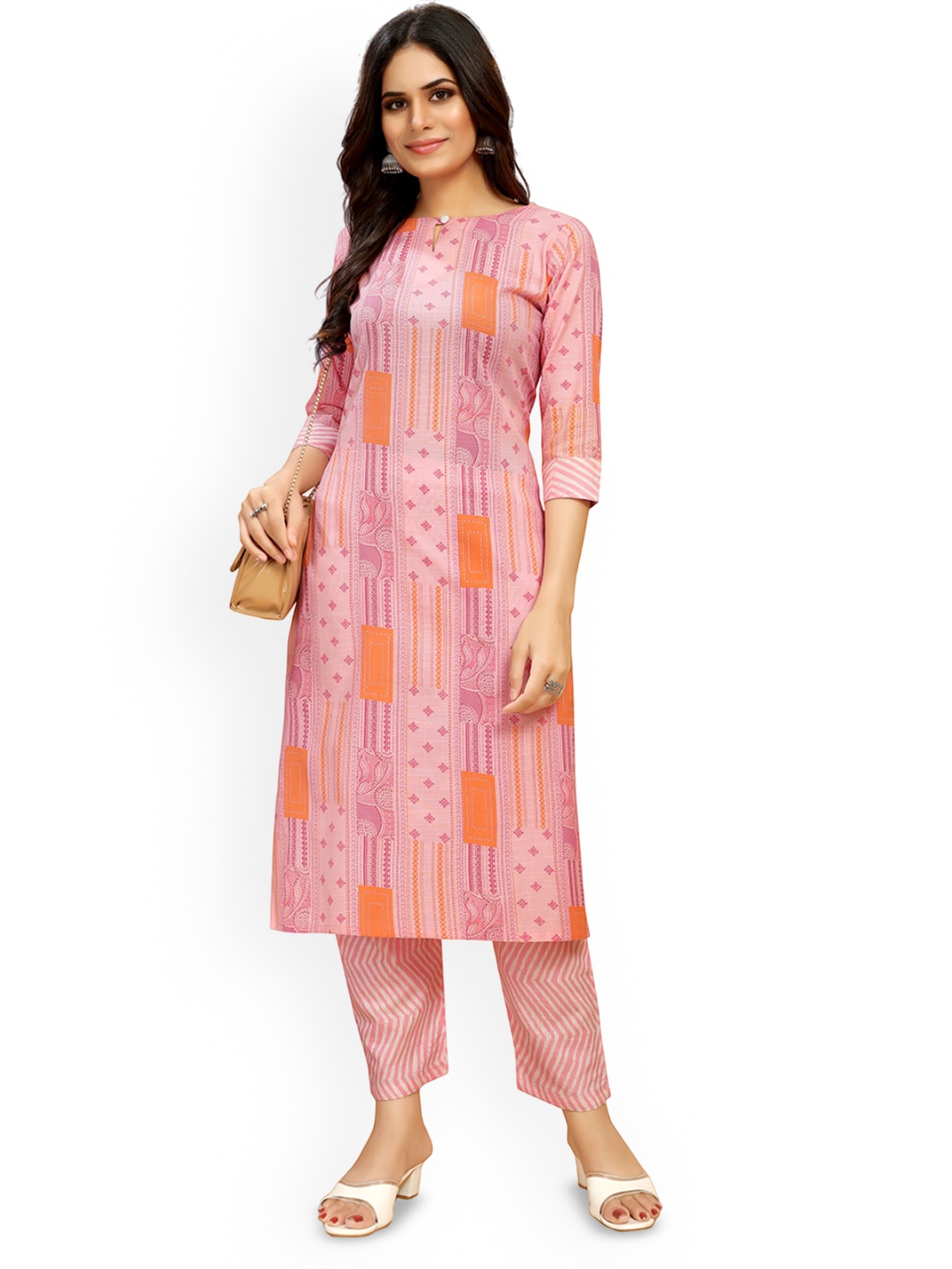 Moda Rapido Ethnic Motifs Printed Keyhole Neck Pure Cotton Straight Kurta With Trousers, Pink
Moda Rapido Ethnic Motifs Printed Keyhole Neck Pure Cotton Straight Kurta With Trousers, Pink
