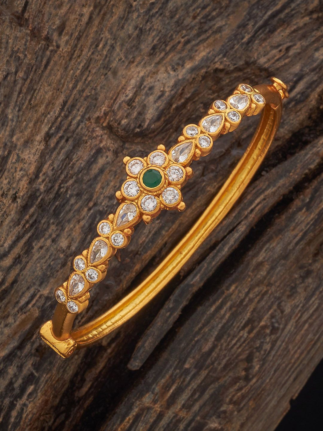 Kushal's Fashion Jewellery 92.5 Sterling Silver Gold-Plated Zircon Studded Kada Bangle
Kushal's Fashion Jewellery 92.5 Sterling Silver Gold-Plated Zircon Studded Kada Bangle