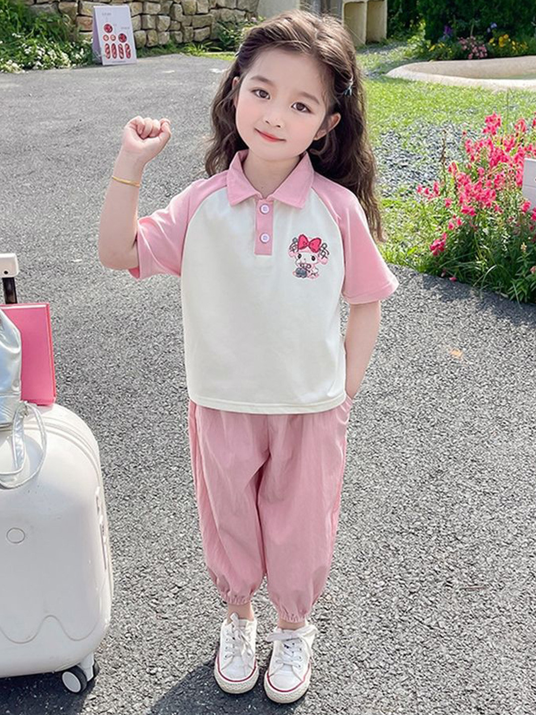 LULU & SKY Girls Polo Collar T-Shirt With Joggers, White
LULU & SKY Girls Polo Collar T-Shirt With Joggers, White