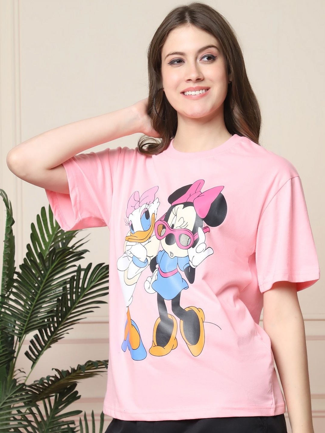 Dreambe Women Mickey & Friends Graphic Printed Round Neck Cotton Oversized T-shirt, Pink
Dreambe Women Mickey & Friends Graphic Printed Round Neck Cotton Oversized T-shirt, Pink