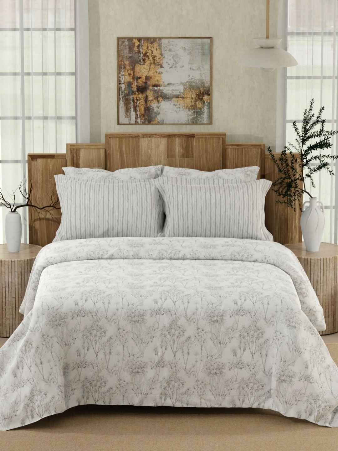 Boutique Living India Isabella White Printed Cotton 500TC King Bedsheet Set 2.74m x 2.74m
Boutique Living India Isabella White Printed Cotton 500TC King Bedsheet Set 2.74m x 2.74m