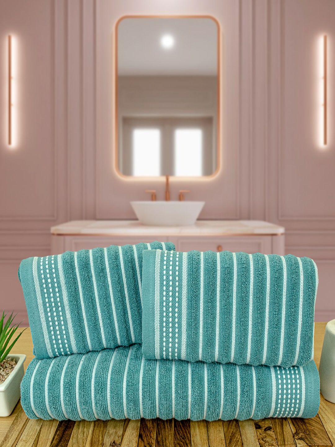 Myntra Elegant Homes Regatta Turquoise Blue 3 Pieces Striped Pure Cotton 530 GSM Towel Set
Myntra Elegant Homes Regatta Turquoise Blue 3 Pieces Striped Pure Cotton 530 GSM Towel Set