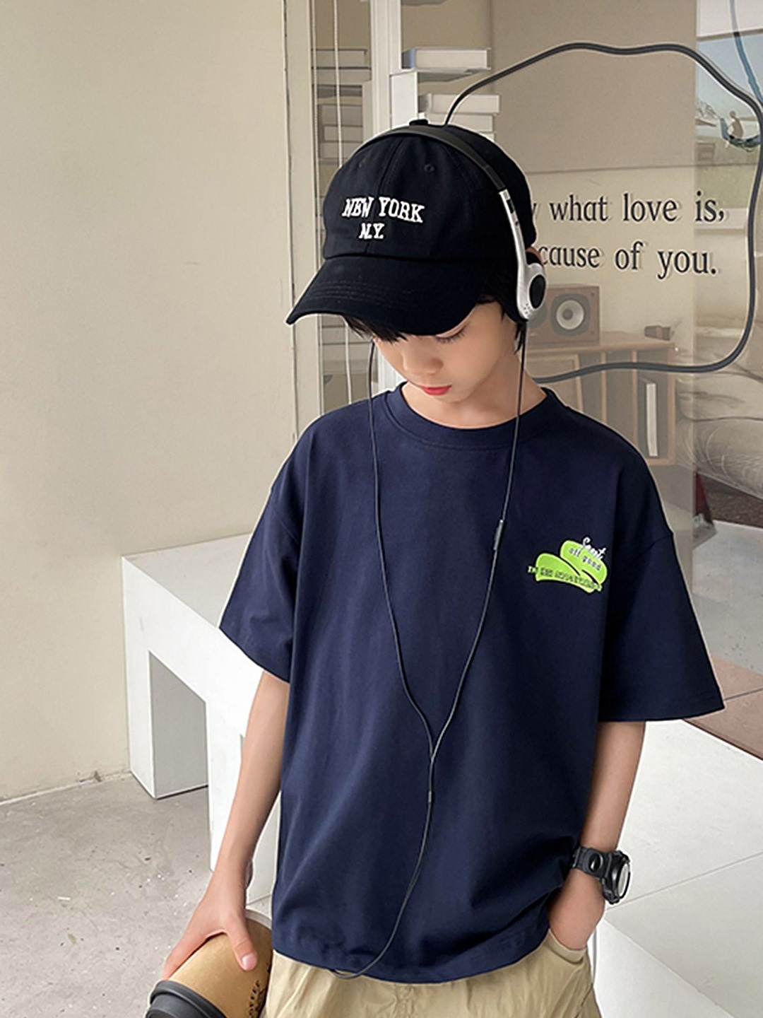 LULU & SKY Boys Typography Printed Round Neck Cotton Oversized T-shirt, Navy blue
LULU & SKY Boys Typography Printed Round Neck Cotton Oversized T-shirt, Navy blue