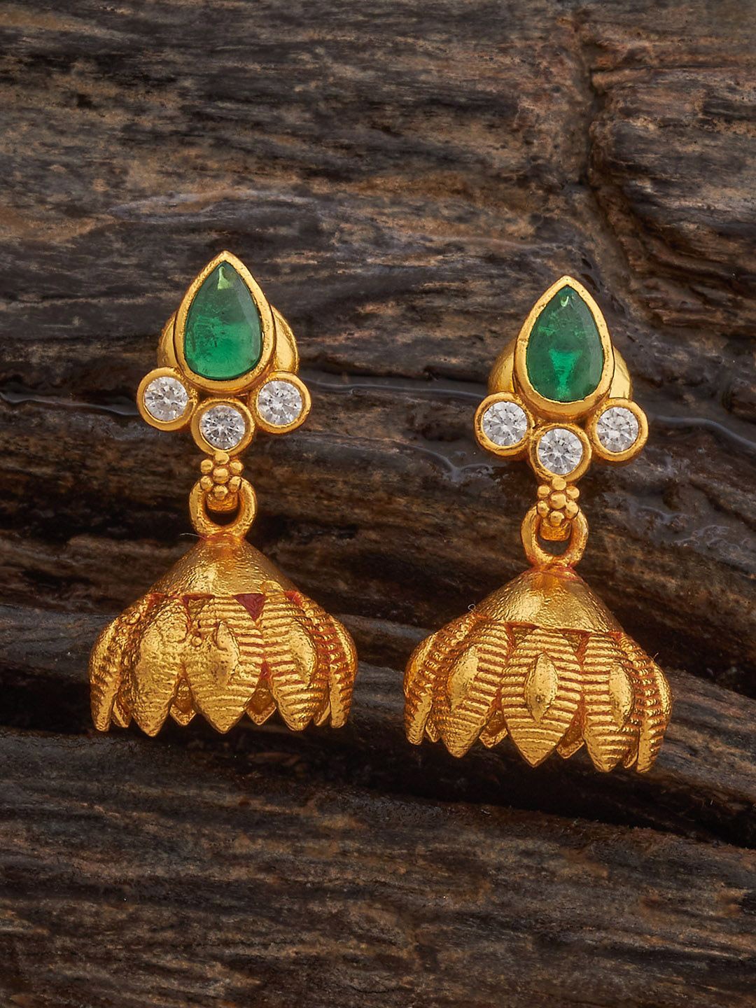 Kushal's Fashion Jewellery 92.5 Sterling Silver Gold-Plated Dome Shaped Zircon Jhumkas
Kushal's Fashion Jewellery 92.5 Sterling Silver Gold-Plated Dome Shaped Zircon Jhumkas