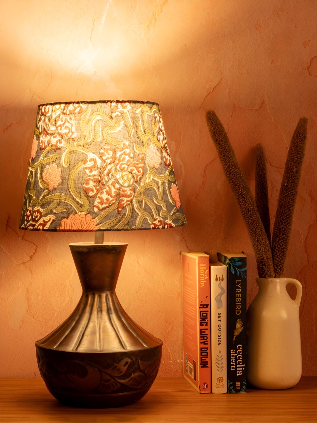green girgit Grey Floral Printed Frusturical Shaped Metal Table Lamp With Bulb
green girgit Grey Floral Printed Frusturical Shaped Metal Table Lamp With Bulb