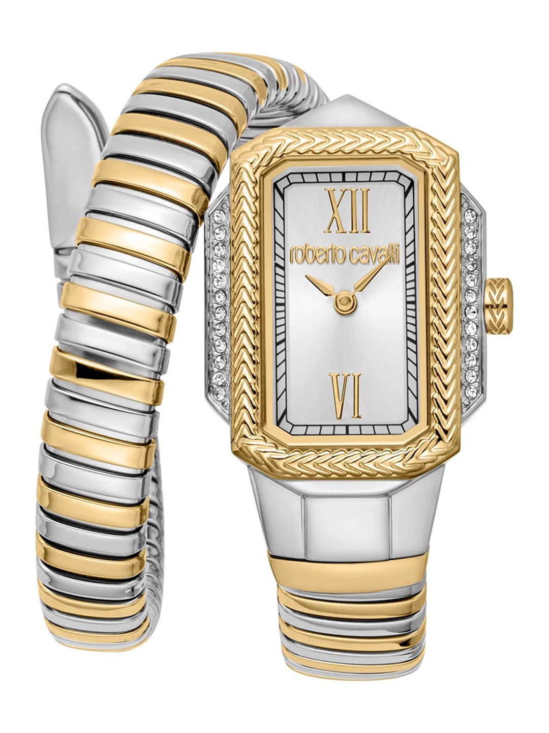 Roberto Cavalli Women Embellished Dial & Stainless Steel Bracelet Style Straps Analogue Automatic Watch, Multi
Roberto Cavalli Women Embellished Dial & Stainless Steel Bracelet Style Straps Analogue Automatic Watch, Multi